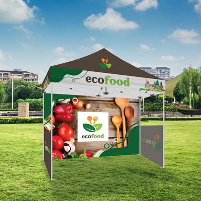 10x10 Standard Tent w/ Full Color Canopy Backwall & Sidewall