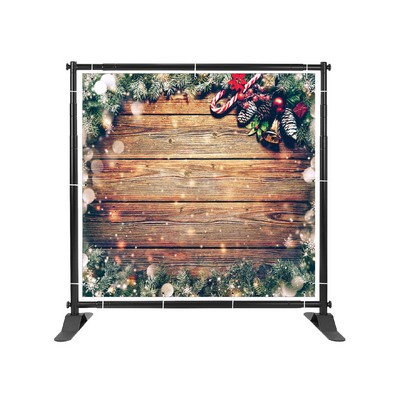 Christmas Theme 8' Adjustable Frame Banner Grommets Style Backdrop Backwall Adjustable Banner Stand