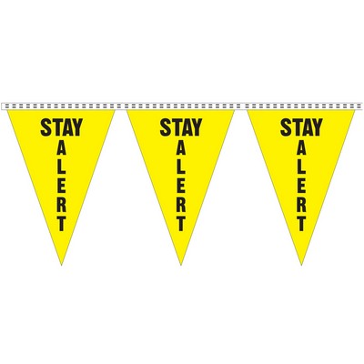 100' Safety Slogan Pennant (Stay Alert)