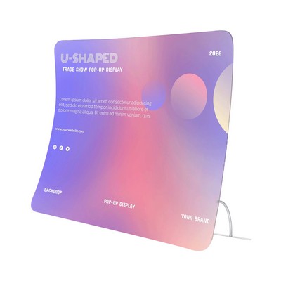 U-Shaped Tool-Free Tension Fabric Trade Show Display (3 Size Options)