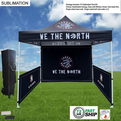 72Hr Fast Ship - Full Tent Package, 10' Tent, Single sided backwall, 2 Single sided half sidewalls