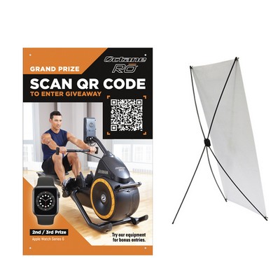 X-Large X-Stand W/ 13 Oz. Economy Vinyl Banner & Stand. Full Color
