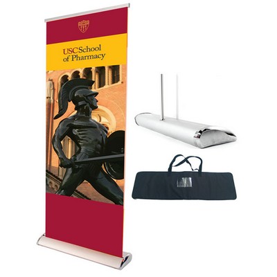 Deluxe Retractable Banner Stand w/ Graphic - 33.5"x80"RUSH