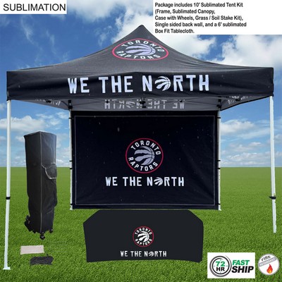 72Hr Fast Ship - Deluxe Event Package, 10' Tent kit, Single sided backwall, 6' Box Fit Tablecloth
