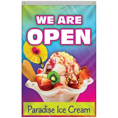 4' x 6' Standard Single Reverse Knitted Polyester Vertical Banners