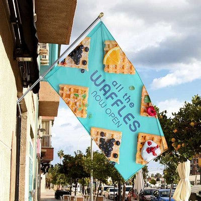 Rush 24 Hour 5'X8' Single Sided Flag w/ Webbing & 2 Grommets