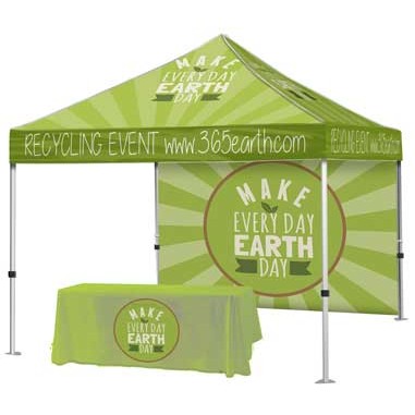 Aluminum Event Tent Package #2 – Tent + Full Back Wall + Throw