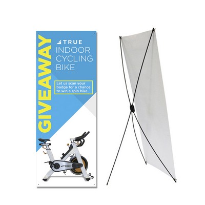 Medium Size X-Stand With 13 Oz. Economy Vinyl Banner & Stand. Full Color