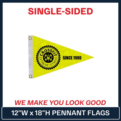12" x 18" Pennant Flag - Single Sided