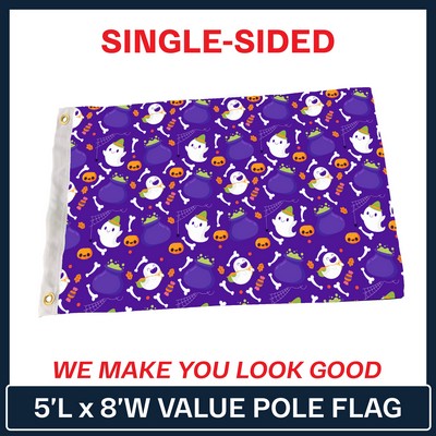 VALUE - 5' x 8' Custom Pole Flag - Single Sided
