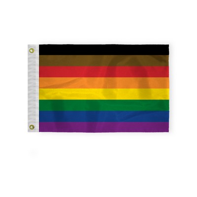 12''x18'' 1ply Nylon People of color Pride Flag