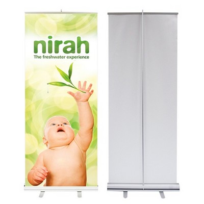 Econo Roll Retractable Banner Stand w/ Graphic - 60"x80" RUSH