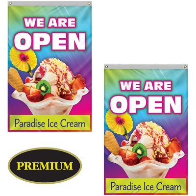 4' x 6' Double Sided Knitted Polyester Vertical Banners